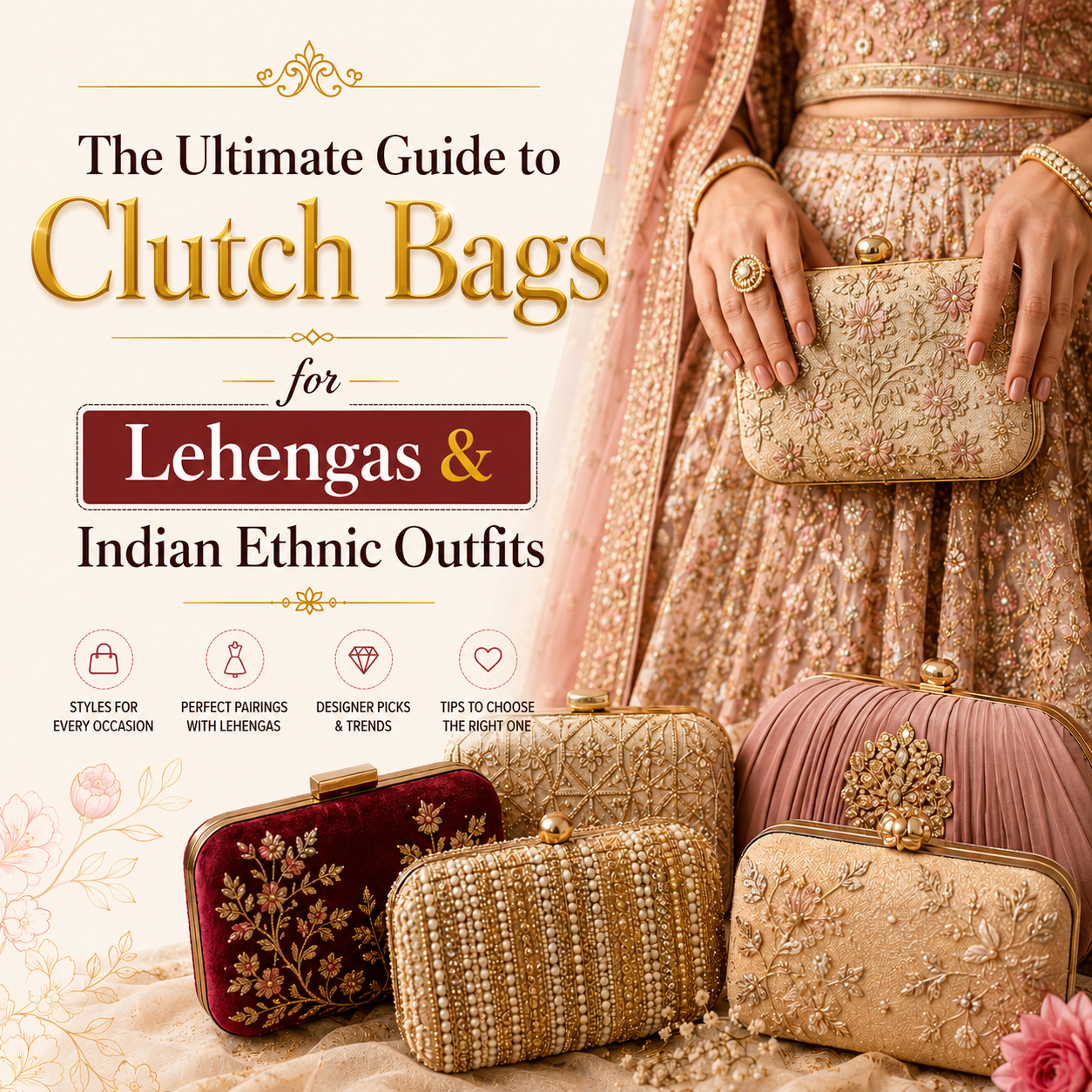 The Ultimate Guide to Clutch Bags for Lehengas Indian Ethnic Outfits