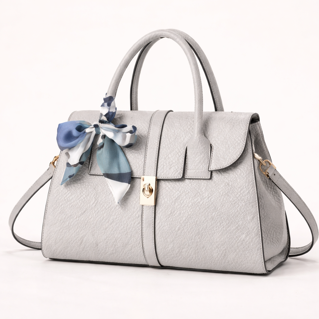 Luxury Women's Tote Bag with Silk Scarf – Fashion Handbag