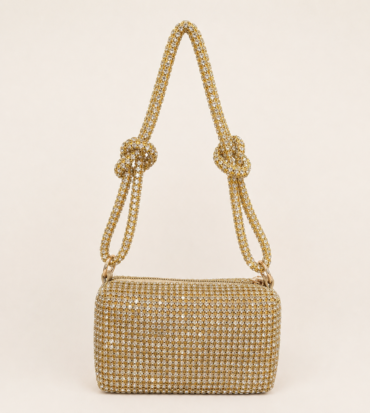 Luxury gold crystal shoulder bag for women party wear