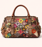 Vintage Colorful Floral Patchwork Handbag for Women – Funky Designer Shoulder Bag