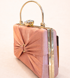Elegant rose gold evening clutch purse for women wedding and party wear