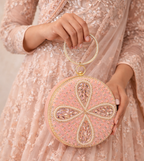 luxury pink crystal clutch bag features women bridal party handbag CarryQueen