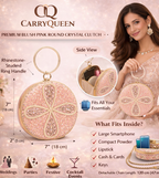 luxury pink crystal clutch bag features women bridal party handbag CarryQueen
