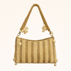 pearl embellished gold handbag detailed handle premium design
