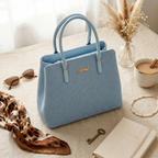 Luxury Women's Blue Designer Handbag – Structured Tote Bag