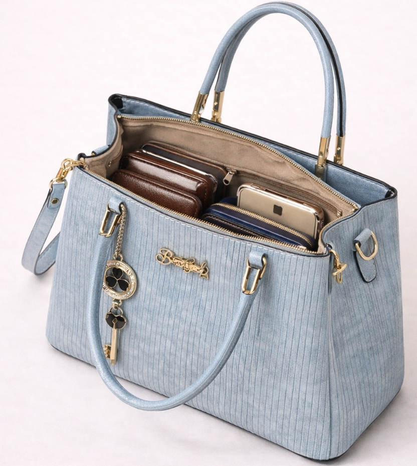 Premium Ladies Designer Handbag with Top Handle & Sling Strap