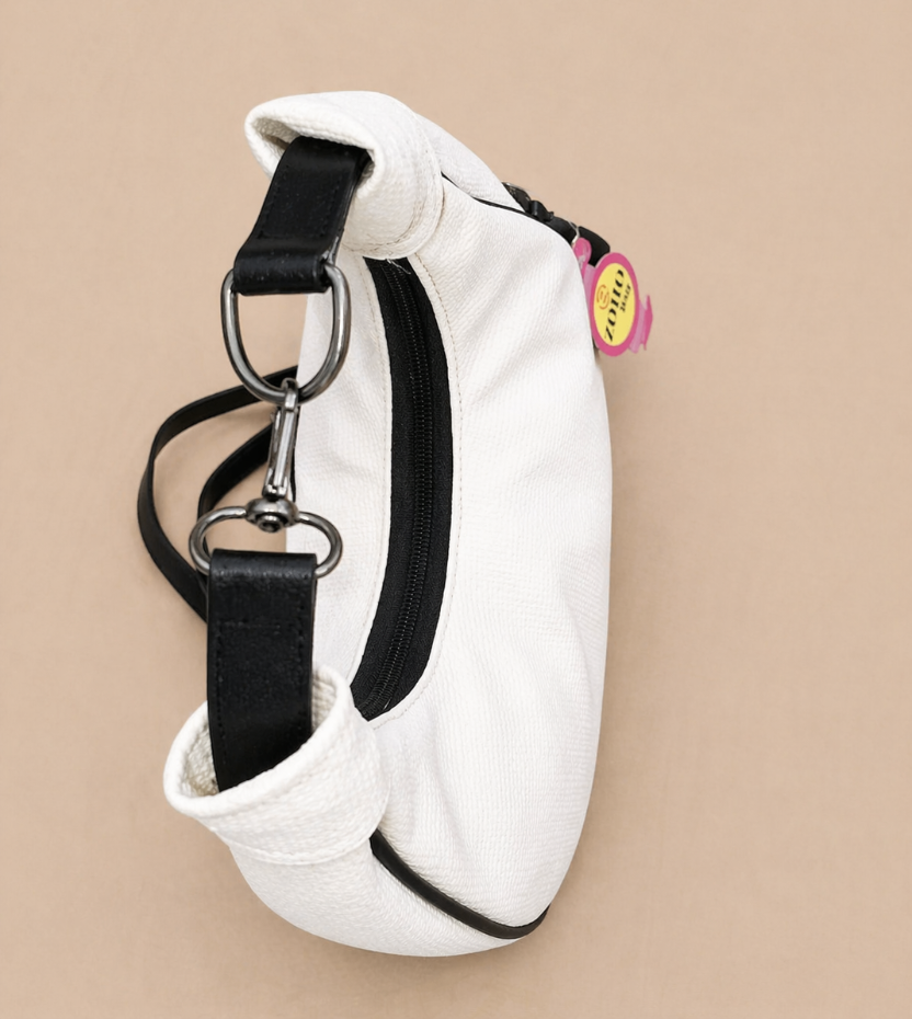 white textured hobo handbag for women casual and party wear