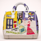 Luxury Provence-themed embroidered handbag with colorful patchwork design