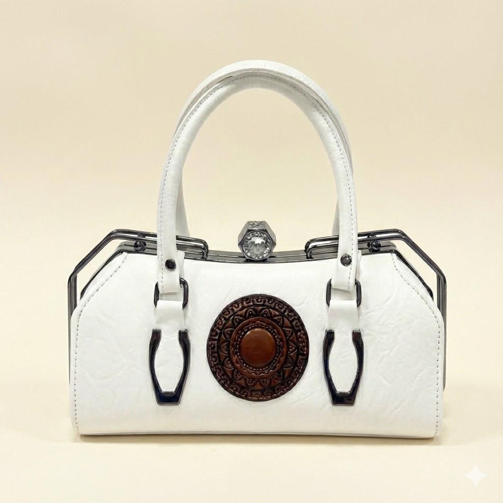 white structured handbag for women luxury designer carryqueen bag