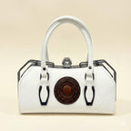 white structured handbag for women luxury designer carryqueen bag